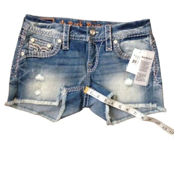 Rock Revival Jelina Stretch Jean Shorts Blue Faded 26 NWT - Picture 6 of 7